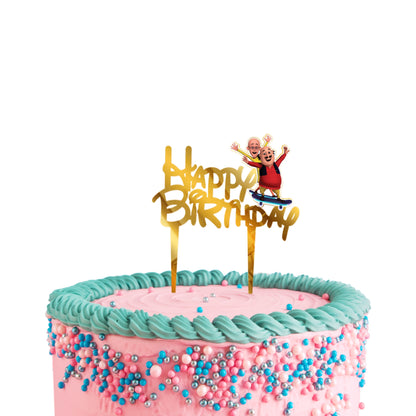 Cake Toppers Happy Birthday Motu Patlu Acrylic Cake Toppers Golden Toppers