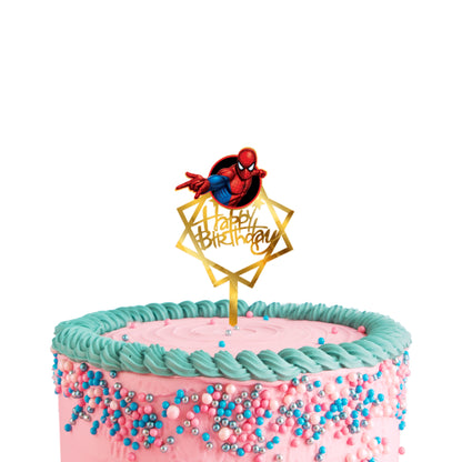Cake Toppers Happy Birthday  Spider Man Acrylic Cake Toppers Golden Toppers