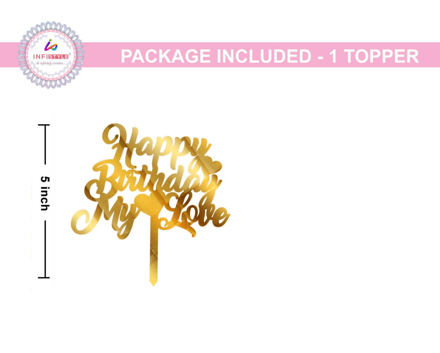 Cake Toppers Happy Birthday My Love Acrylic Cake Toppers Golden Toppers