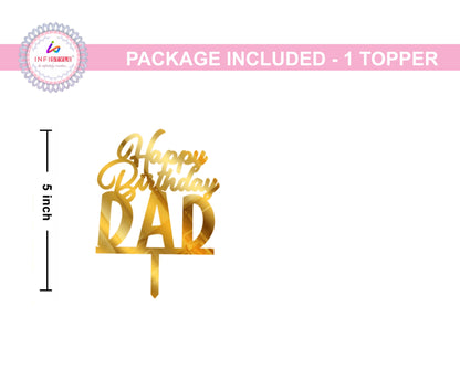 Cake Toppers Happy Birthday Dad Acrylic Cake Toppers Golden Toppers