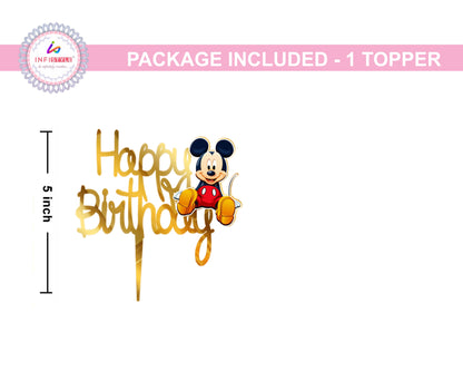 Cake Toppers Happy Birthday Mickey Mouse Acrylic Cake Toppers Golden Toppers