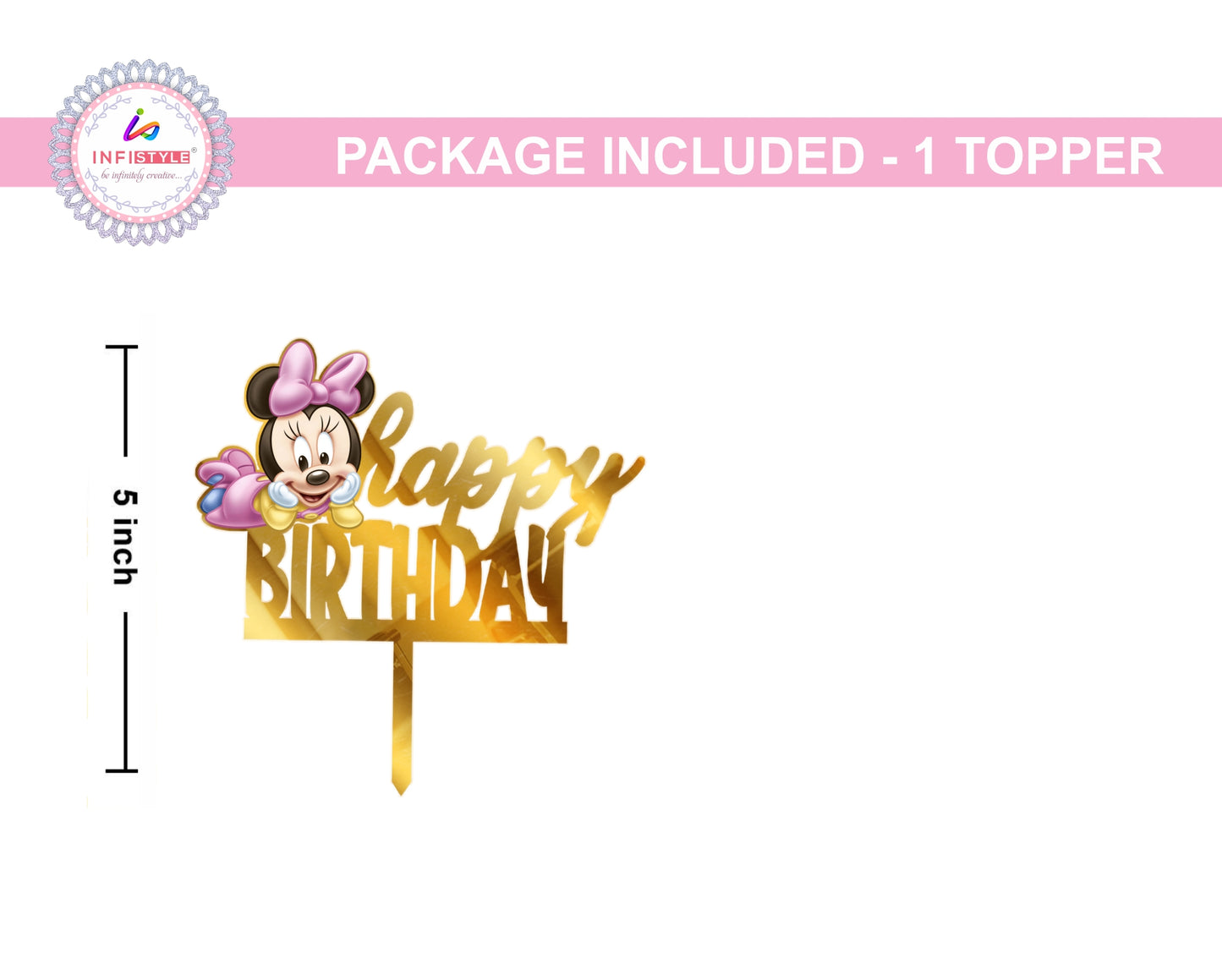 Cake Toppers Happy Birthday Minnie Mouse Acrylic Cake Toppers Golden Toppers
