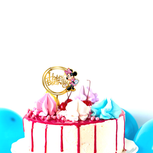 Cake Toppers Happy Birthday Minnie Acrylic Cake Toppers Golden Toppers