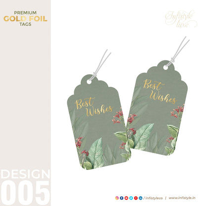 Best Wishes Tags Gold Foil Tags