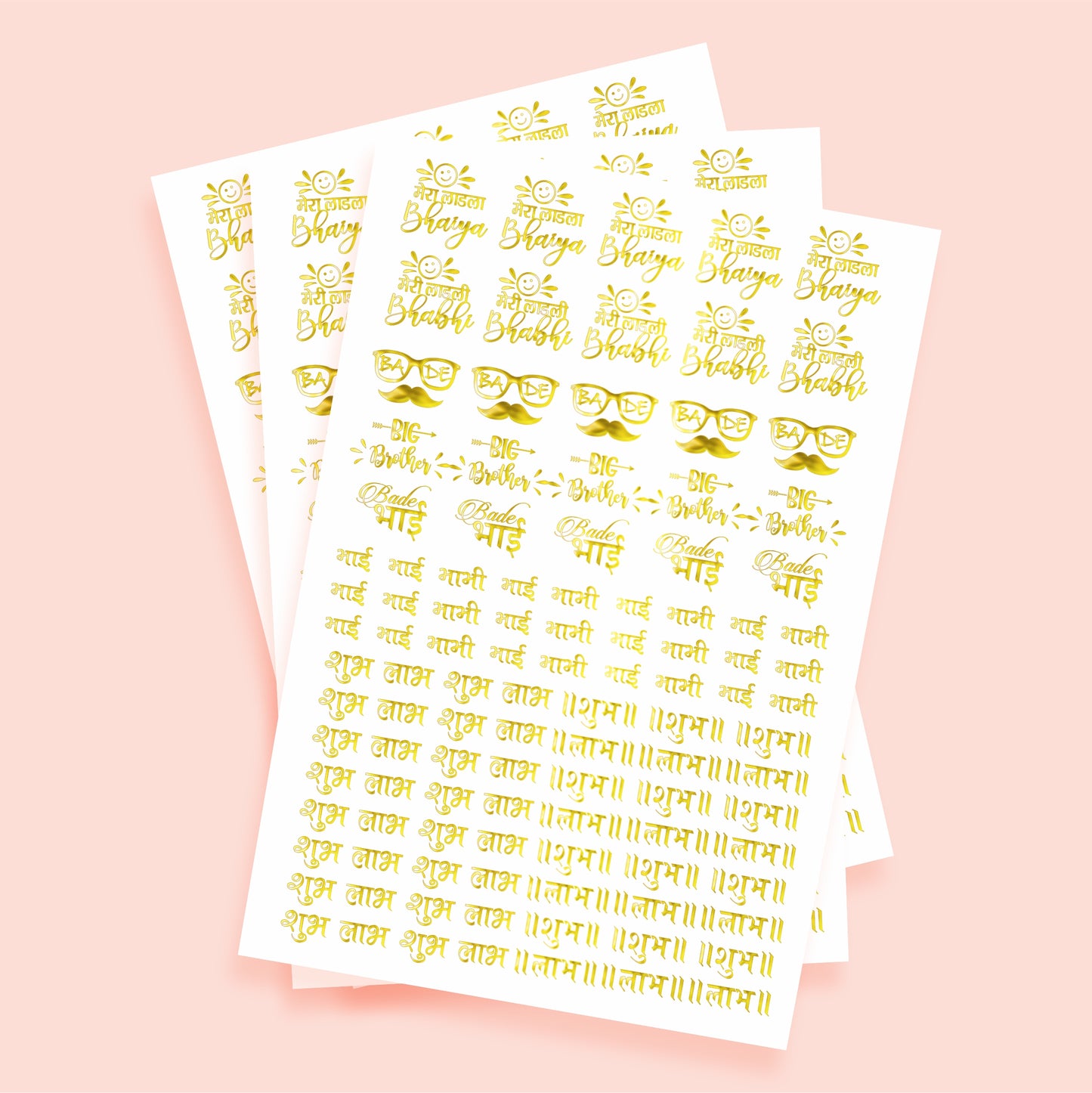 Rakhi Resin Stickers Embossed Golden Resin Transparent Stickers New