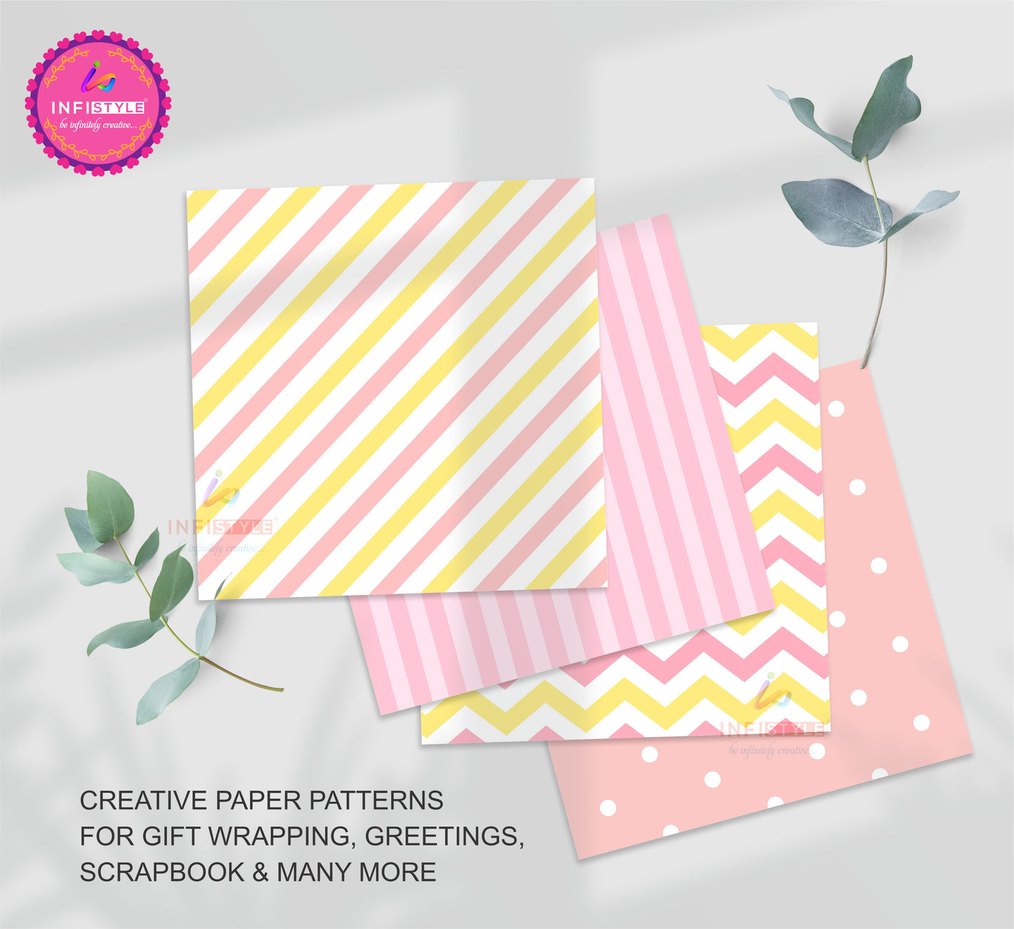 Designed Craft Paper Pattern for Scrapbooking Pack of 24 Sheets