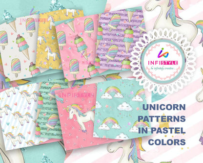 Unicorn Paper Pattern Pack of 24 Sheet 250 Gsm