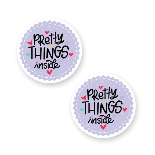 Pretty Things Inside Stickers Round Label