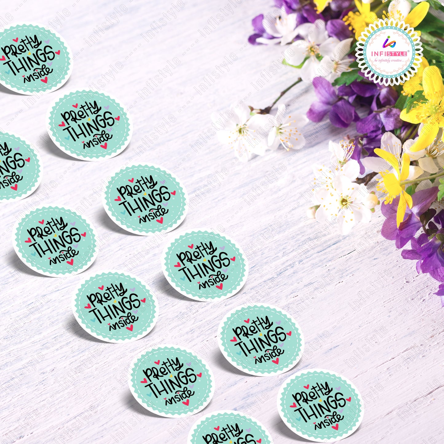 Pretty Things Inside Stickers Round Sticker Label