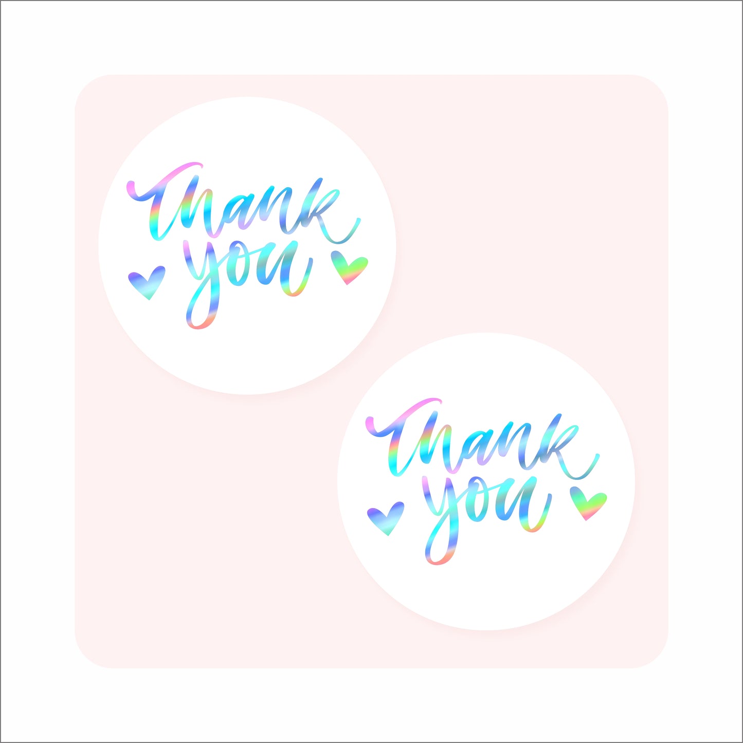 Thank You Sticker 500 Pieces White Rainbow Sticker 1x1 Inches White Holographic Sticker