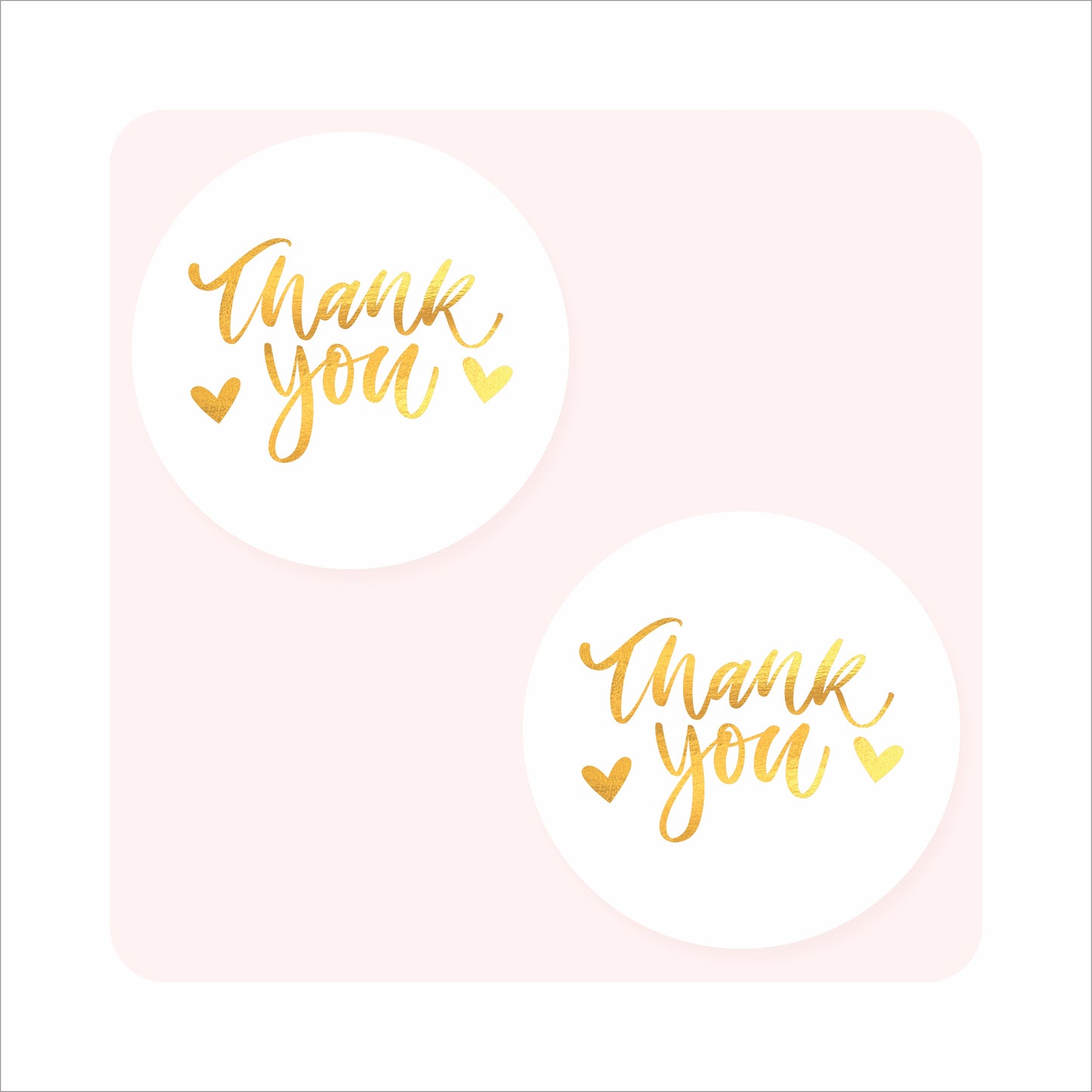 Thank You Sticker 500 Pieces White Gold Foil Sticker 1x1 inches Stickers