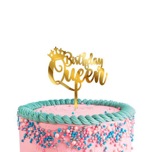 Cake Toppers Happy Birthday Queen Acrylic Cake Toppers Golden Toppers