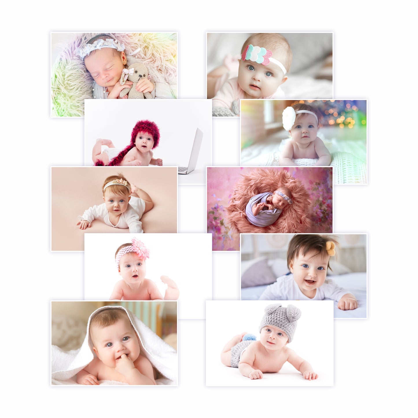 Baby Posters Set of 10 Cute Baby Posters For Baby Smiling Baby Posters Room Decor 12x18-Inches 250 GSM Thick Paper Posters Only Without Frame